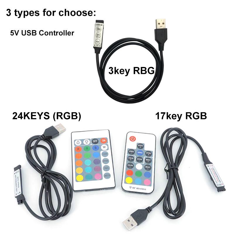 USB порт 5 В мини 3-клавишный мини 17-клавишный 24-клавишный 4-контактный RGB светодиодный светодиодный светильник с радиочастотным контроллером управления диммером для 5050 3528 2835 светодиодных лент