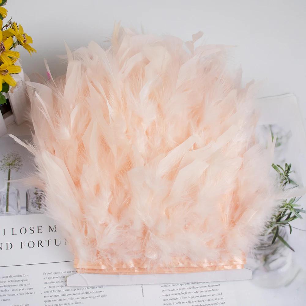 Feather White Turkey Feathers Trim 10-15cm/4-6inch Natural Feather Ribbon for Sewing Clothing Fringe Plumes Wedding Decoration