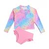 Купальник с длинным рукавом для девочек с принтом и защитой от солнца