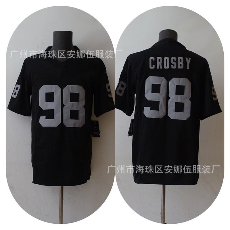 Raiders NFL Football Jersey T-Shirt Mens Embroidered Cotton Tee Rugby Fans Wear