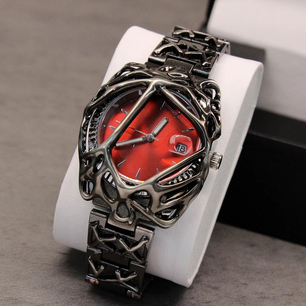 Y2k Red Devil Claw Hot Sell Original Alabaster Style Quartz Watch Men Unisex Hot Medieval Old Unique Creative High Quality Clock