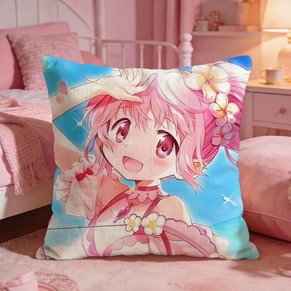 PPuella Magi Madoka MMagicas Наволочка Премиум Комфорт Двусторонняя Подушка - Дизайн Два в Одном Для Любой Комнаты и Салона Автомобиля