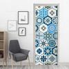3D Geometric Door Sticker Self-adhseive Vinyl Full Door Wrap Cover Stickers Modern Abstract Geometry Wall Art Mural Decorations