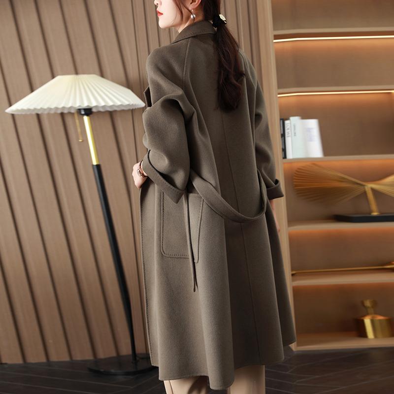 Женское пальто из 100% шерсти, СОВРЕМЕННОЕ НОВОЕ Осеннее шерстяное длинное пальто SAGA, полупальто ручной работы, зимняя теплая шерстяная длинная куртка, пальто