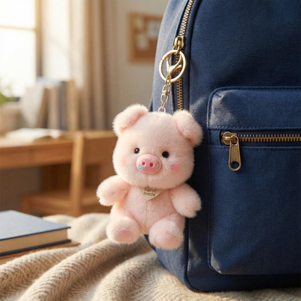 Cute Stuffed Pig Pendant Cartoon Bag Hanging Bag Charm Plush Pig Keychain  Bag Key Decoration