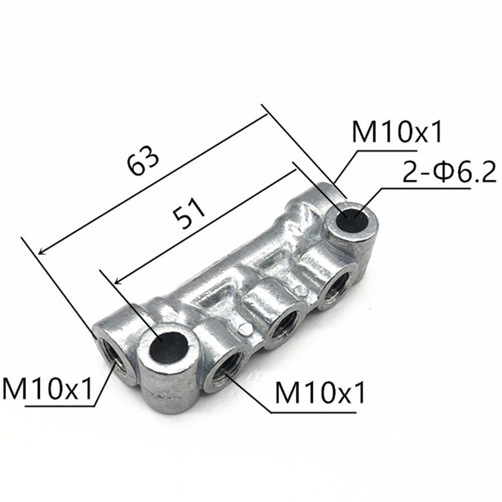 M8 M10 Pitch 1mm 2 3 4 5 6 7 8 10 Ways 4-12 Ports Zinc Alloy Resistance Oil Distributor Block Splitter Lubrication System