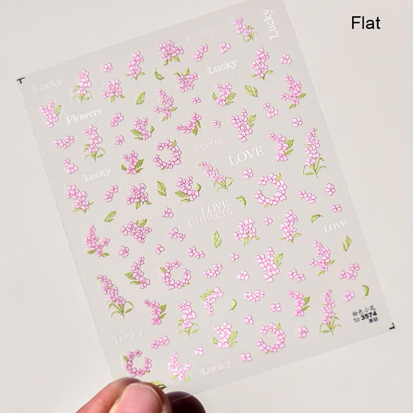 5D Mini Flowers Colorful Wreath Daisy Delicate Shiny Rhinestone Spring Self Adhesive NailArt Decorations Stickers Manicure Decal
