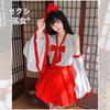 Косплей святыни Красный Белый x Красный Демон Лисица святыни Цельный японский стиль кимоно Лолита оборка повседневный костюм на Хэллоуин милый костюм