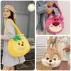 Pineapple Pup And Strawberry Bear Plush Cartoon Shoulder Bag Large Capacity Tote For Everyday Use