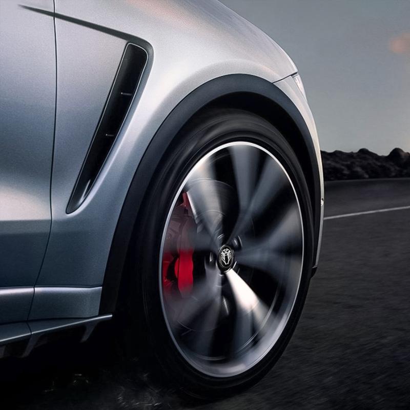 4pcs/set Upgrade Your Ride with 3D Tiger Panther Lion Head Car Wheel Center Hub Cap Emblem Stickers Cover - 2.2 Inch