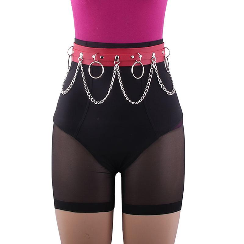 Сексуальный женский готический хип-хоп пояс с цепочкой в стиле Харадзюку-панк, пояс Jk, регулируемый, диско, танцевальное платье из искусственной кожи, джинсы, цепочка на талию