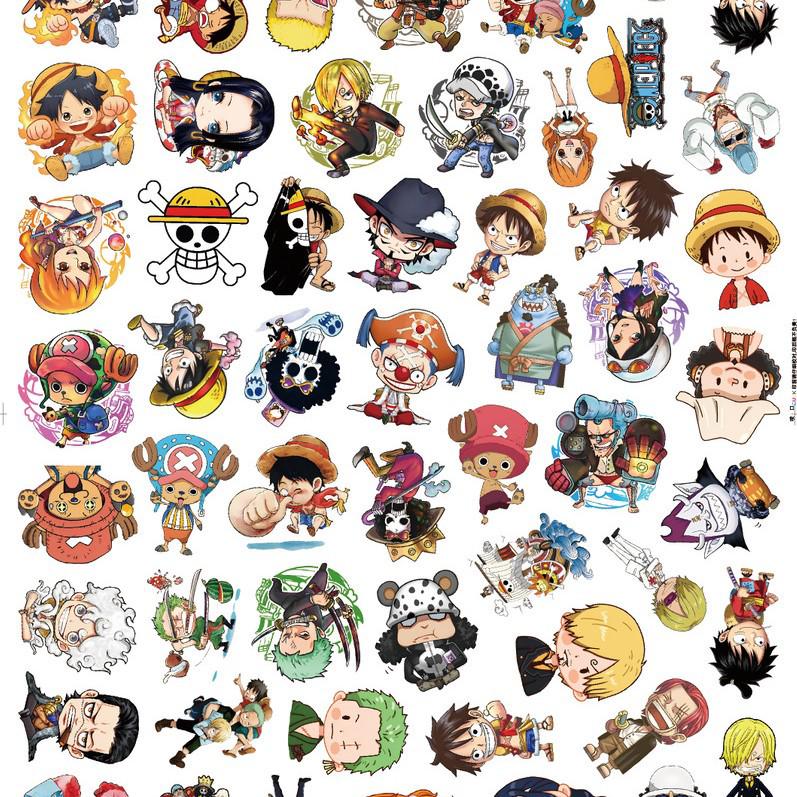 50 наклеек One Piece - Мультяшные Аниме Луффи и Зоро, Декорации для Чехлов Телефонов и Бутылок для Воды