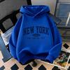 Детская толстовка с принтом букв New York для мальчиков и девочек, свободная, повседневная, с длинным рукавом, теплая, модная, детский свитшот