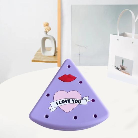 Пудреница Yousheng Контейнер Держатель с отверстиями Треугольная форма Сердце Узор рта Дышащий Полый Силиконовый Держатель для спонжа для красоты и макияжа