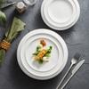 Pure White High Legged Ceramic Dining Plate Dessert Plate Sushi Salmon Plate Restaurant Molecular Cooking Creative Tableware