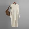 Autumn and Winter Women's Knitted Dress Slim Mid-length Long-sleeved Bottoming Package Hip Dress Sweater Dress