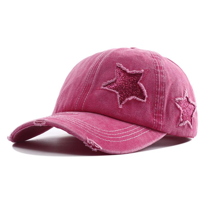Обновленная бейсболка с высоким хвостом для женщин Snapback Шляпа Кость Хип-хоп Регулируемая Посадка Потрепанная Звезда Папа Шляпы Кепки Женские