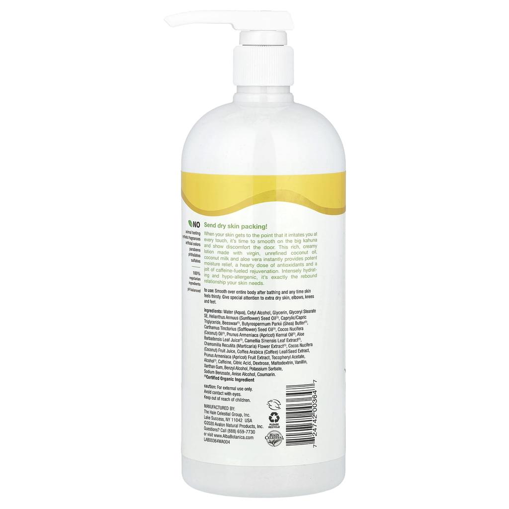 Alba Botanica Soothing Body Lotion, Coconut Renewal, 32 Oz (907 G)