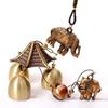 Vintage Metal Wind Chime Double Fish Elephant Pendant Home Decoration Wind Chime Pendant Metal Wind Chime Crafts Room Decoration