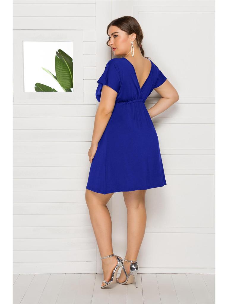 Европейское сексуальное платье без рукавов с V-образным вырезом, эластичной талией, больших размеров