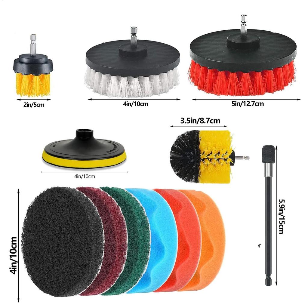Набор щеток для мытья автомобиля 30 штук Уход за автомобилем Полировальные губки Насадки-щетки для дрели для грузовика, внедорожника, седана