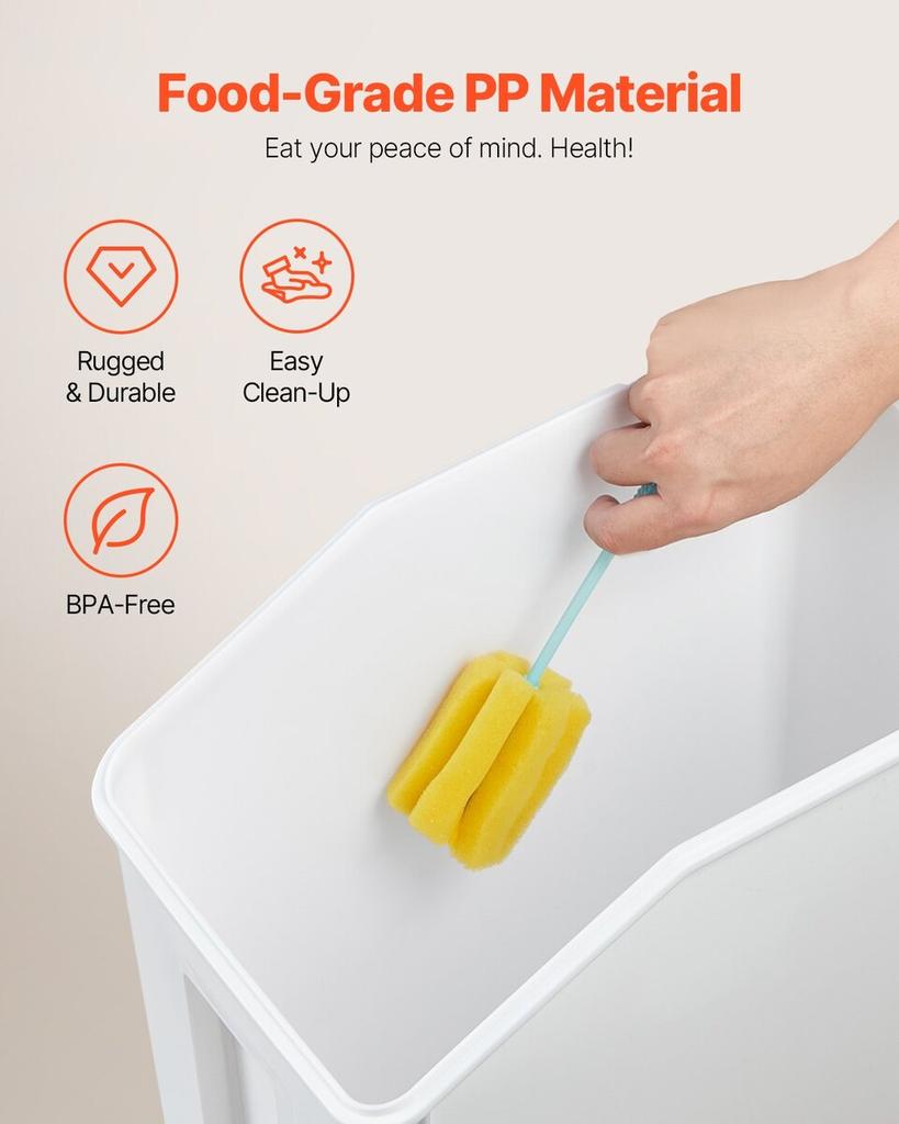 4.5Gal/20Lx2 Large Ingredient Storage Container Airtight Kitchen Flour Bin