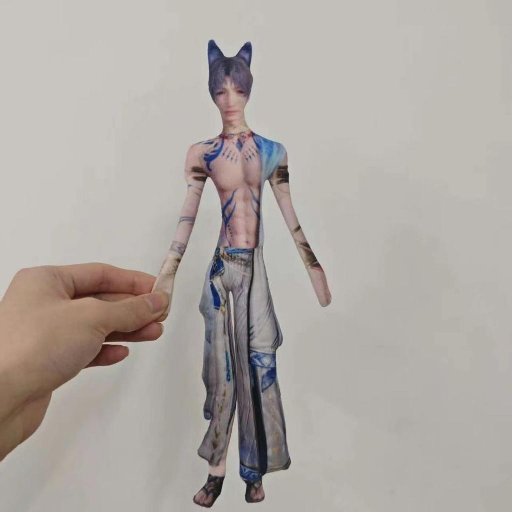 Anime Love And Deepspace Rafayel Sea God Outfit Cosplay Stuffed Doll Movable Wire Skeleton Fixed Pose Abstract Figure Plushie