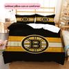 Boston Bruins2 Pattern Bedding Quilt Set  Home Decoration  Gift (1 * duvet cover + 2 * pillowcase  without core)
