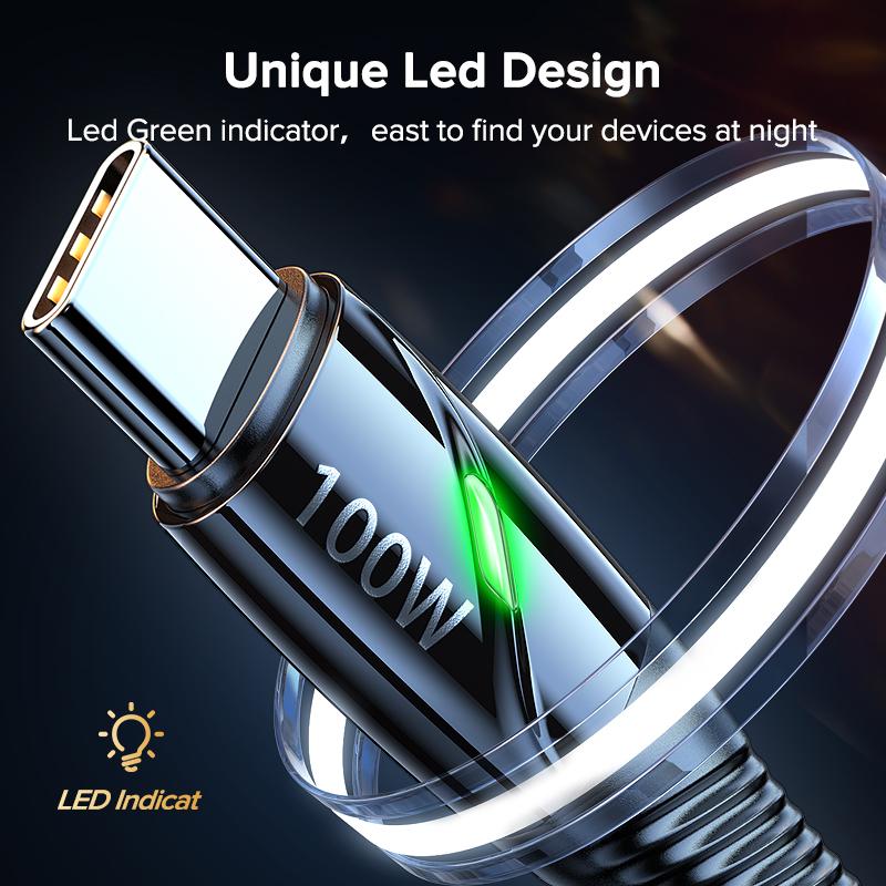 QOOVI Кабель USB C к USB Type C, 100 Вт, PD Quick Charge 4,0, быстрая зарядка для Xiaomi Mi11, Samsung, Macbook, iPad, шнур для зарядного устройства USB-C