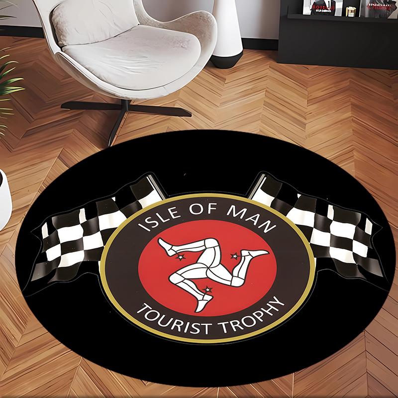 Lsle Of Man Tt (1) Round Office Rug Decorative Floor Rug for Office Bedroom Living Room and Home Space