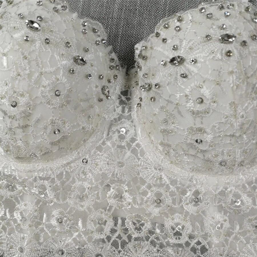 Укороченные топы yushutiff, кружевной женский корсет со стразами, летний бюстгальтер пуш-ап, укороченный бюстгальтер без косточек, женский бюстье, Femme Mujer, одежда