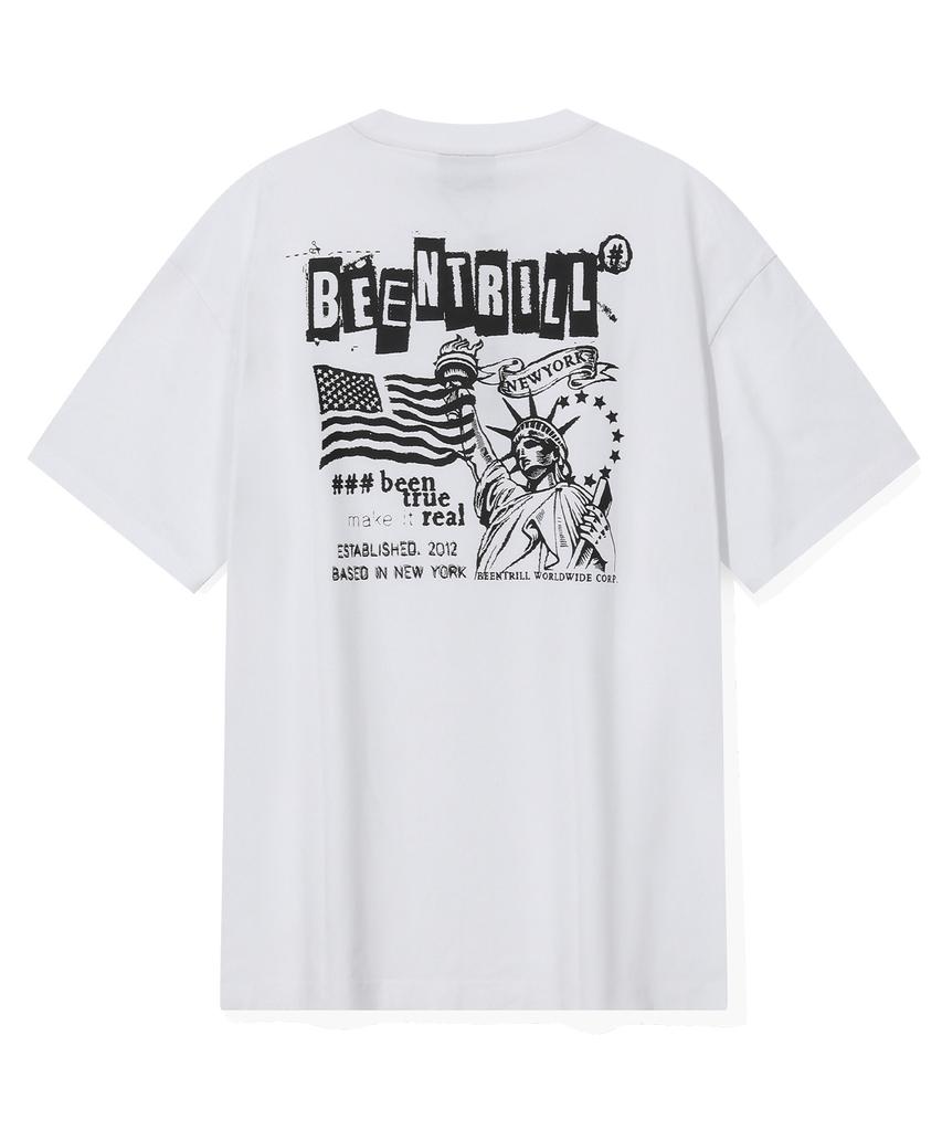 Футболка BEENTRILL Символ Свободы (Белый с оттенком)