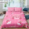 Home Living Luxury 3D Strawberry Bedding Set Kids Duvet Cover Pillowcase Rabbit Bedding Set Queen and King EU/US/AU/UK Size