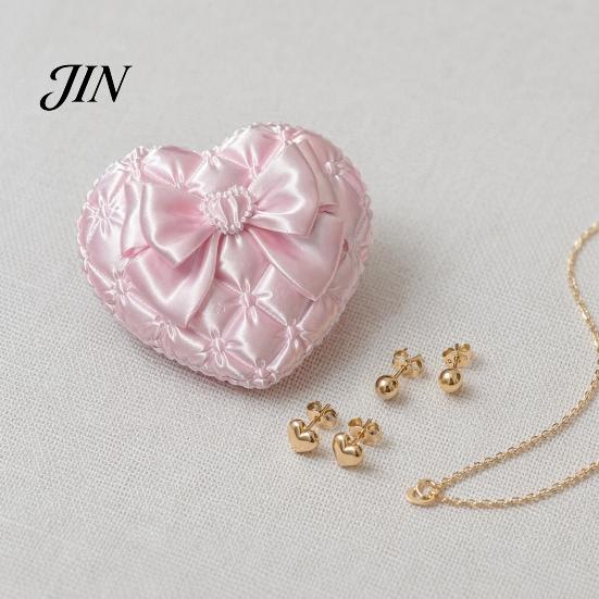 3D Printed Jewelry Organizer Print Heart Storage Box, with Satin Simulation Texture, Bow Anti-tangle Design Macaron Organizer, Portable for Necklaces