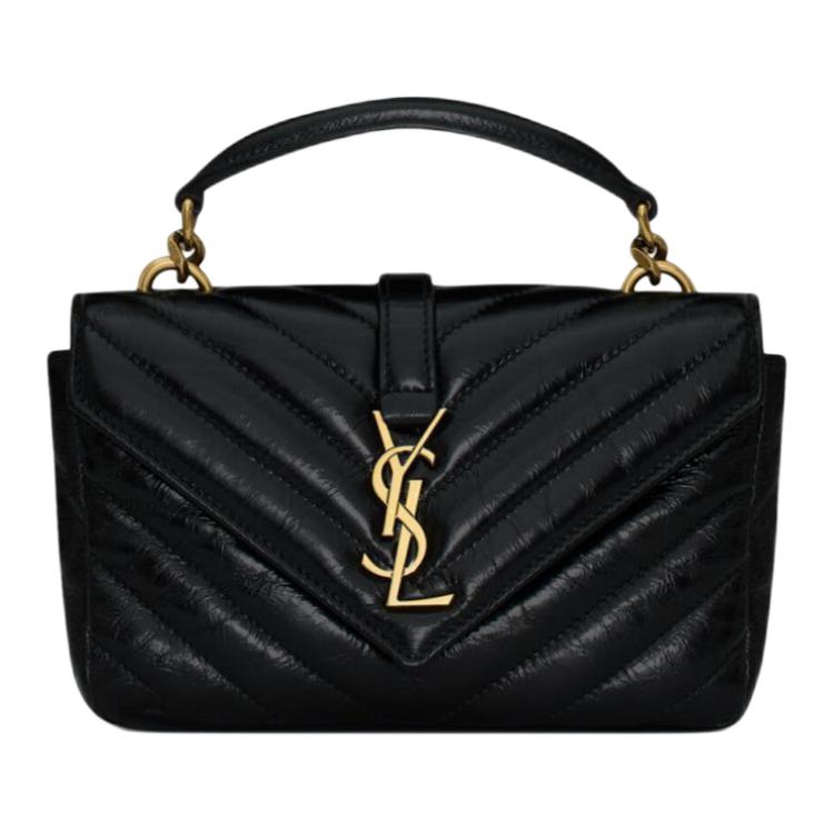 Saint Laurent Мини Сумка на Цепочке Колледж Noir Женские Сумки Черный 779430-DZH07-1000