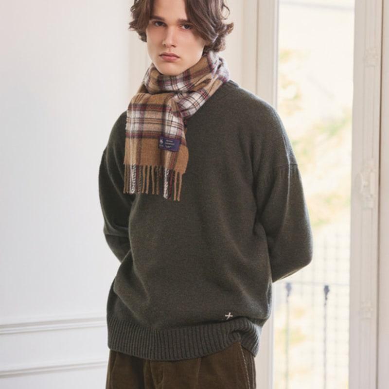 ABRAHAM MOON Шарф из мериносовой шерсти 25 см - Camel Stewart