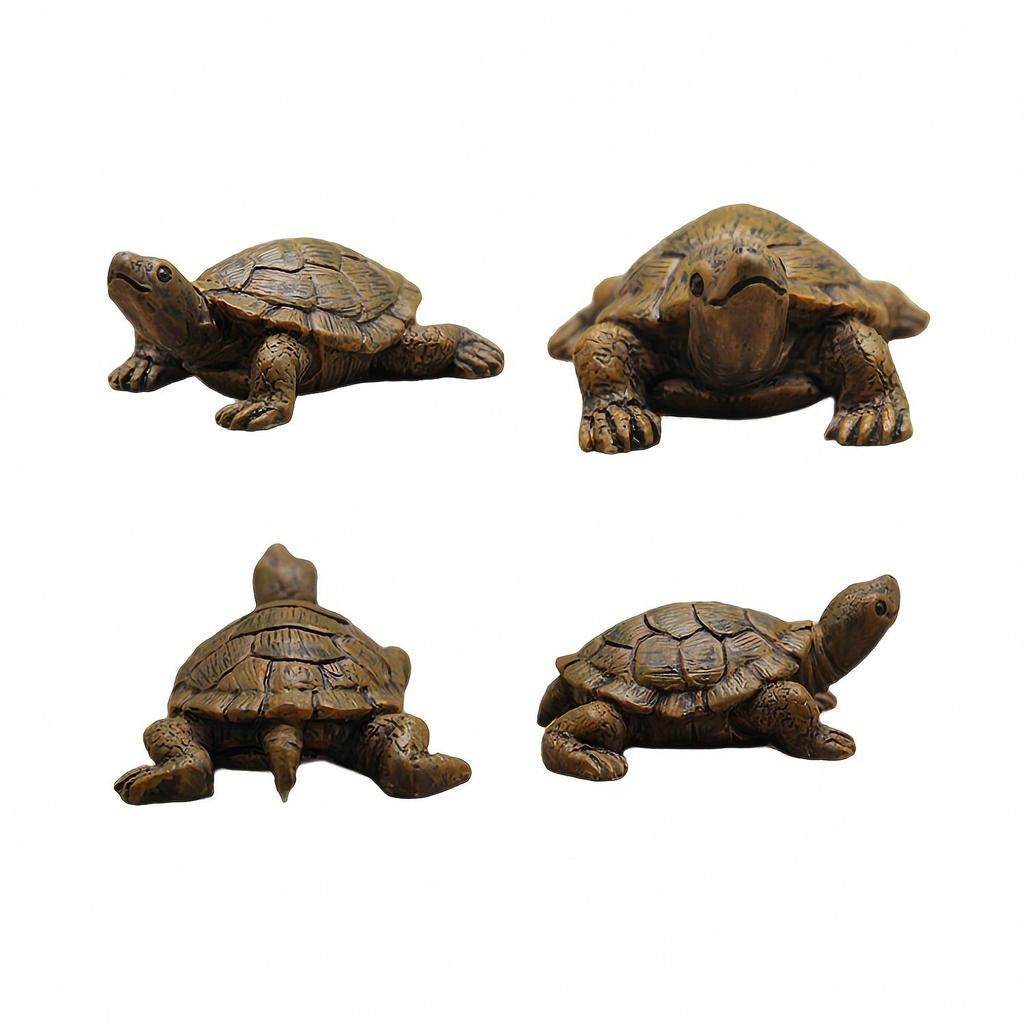 High - Fidelity Mini Turtle Model for Aquatic and Terrestrial Terrarium Decorations Great Gift for Turtle Lovers and Hobbyists