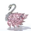 Pink Color Swan Brooches For Women Elegant Wedding Fashion Pin Animal Design Accessories High Quality New Year 2023