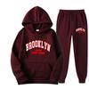 Brooklyn 1898 Women's Suit Fashion Casual Tracksuit 2 Piece Hoodie Pullover Sports Clothes Sweatshirt Jogging Set