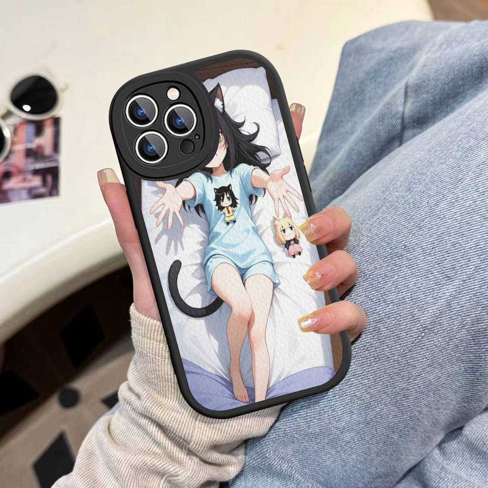 Watamote K-Kuroki T-Tomoko Кожаный Чехол Для Телефона На IPhone 16 15 14 13 12 11 Pro Max Plus Ударопрочный Чехол