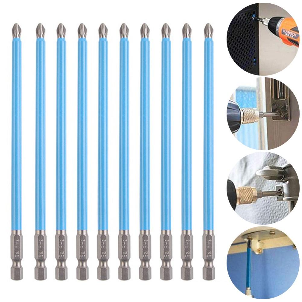 10 шт. 150 мм 1/4 шестигранный хвостовик подходит для магнитных бит PH2 для электрической отвертки с длинным вылетом