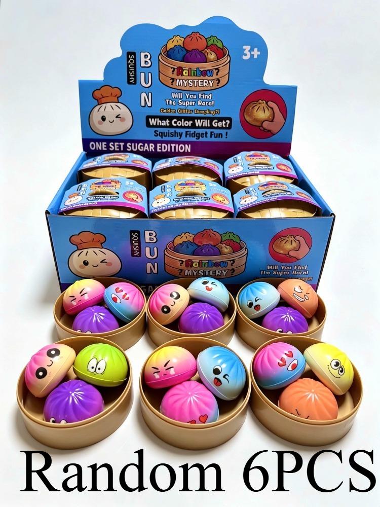 Сахарная версия Squishy Mystery Bun Игрушка Цветная Медленно Возвращающая Форму Пельмень Снятие Стресса Сжималка Игрушка-Антистресс Декор для Стола Ребенка Подарок