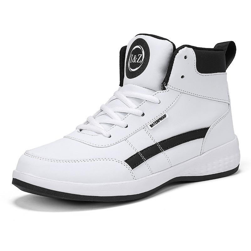 Новые осенние мужские высокие кеды от дизайнера, повседневные, нескользящие, больших размеров 39-48, на шнуровке, для ходьбы, фитнеса, кожаные мужские туфли