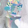 Colorful Paper Cake  Topper  Set Beautiful Practical Ocean Style Baking Cake Decoration Card Multipurpose Dessert Ornaments