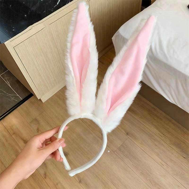 1PC Cosplay Rabbit Police Officer Rabbit Ear Headband Cute Headband Accessories Dress Up Plush Headband Hair Clip