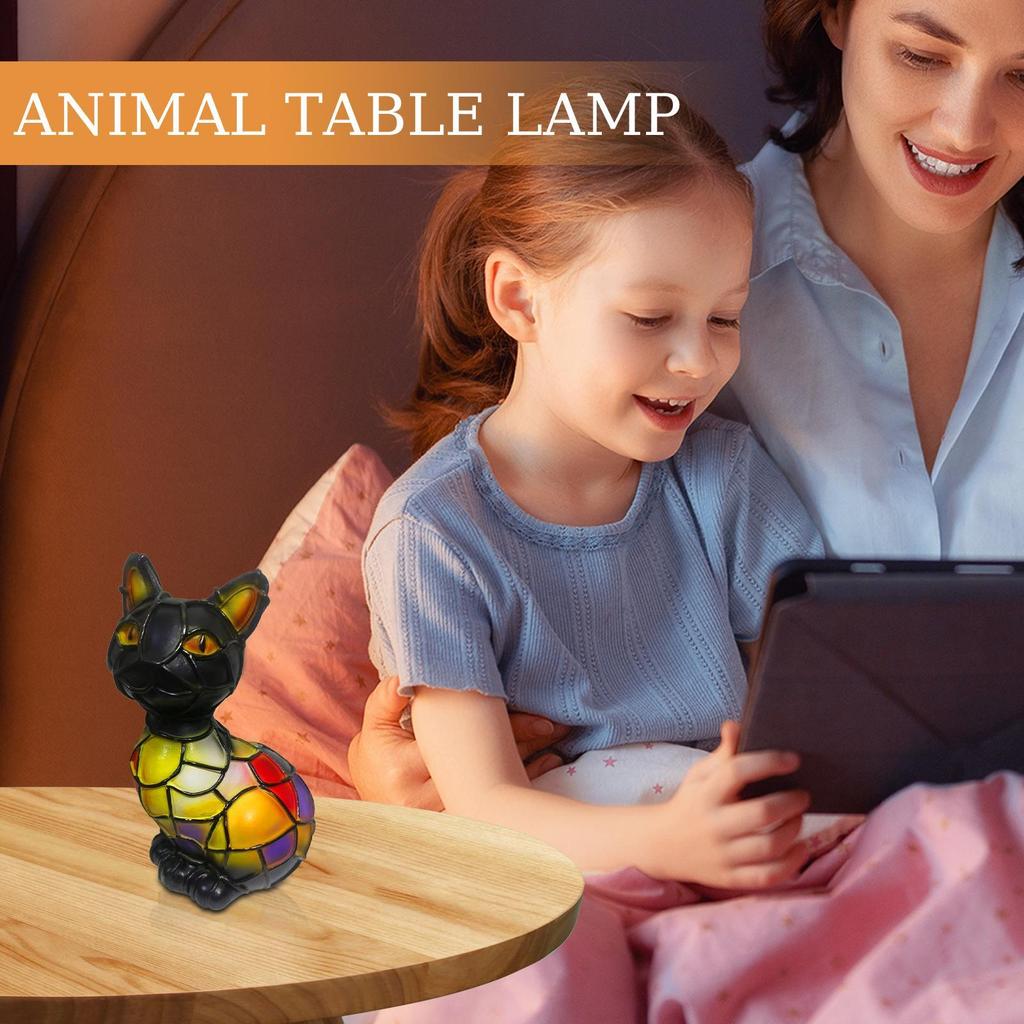 Animal Table Lamps LED Animal Bedside Table Lamps Night Lighting Vintage Design Sculpture for Desk Nursery Living Bedroom