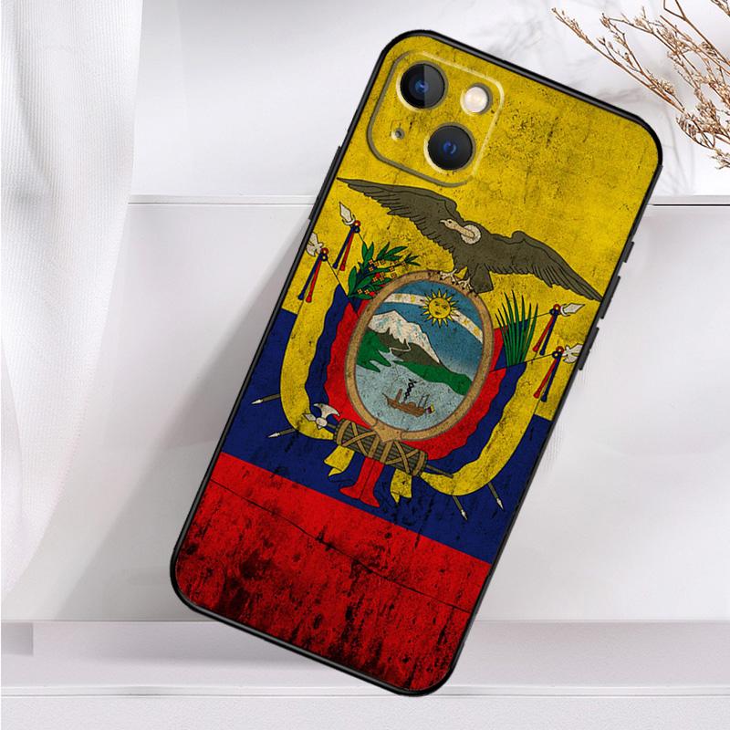 Ударопрочный чехол с флагом Эквадора для iPhone 17 11 14 15 16 Pro Max Plus 12 13 Mini 16e 17 Air Чехол для телефона