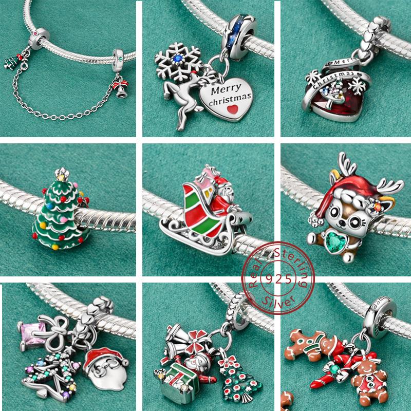 925 Silver Snowman Charm Beads Christmas Halloween Pendant for Women Jewelry Gift Fit Bracelet