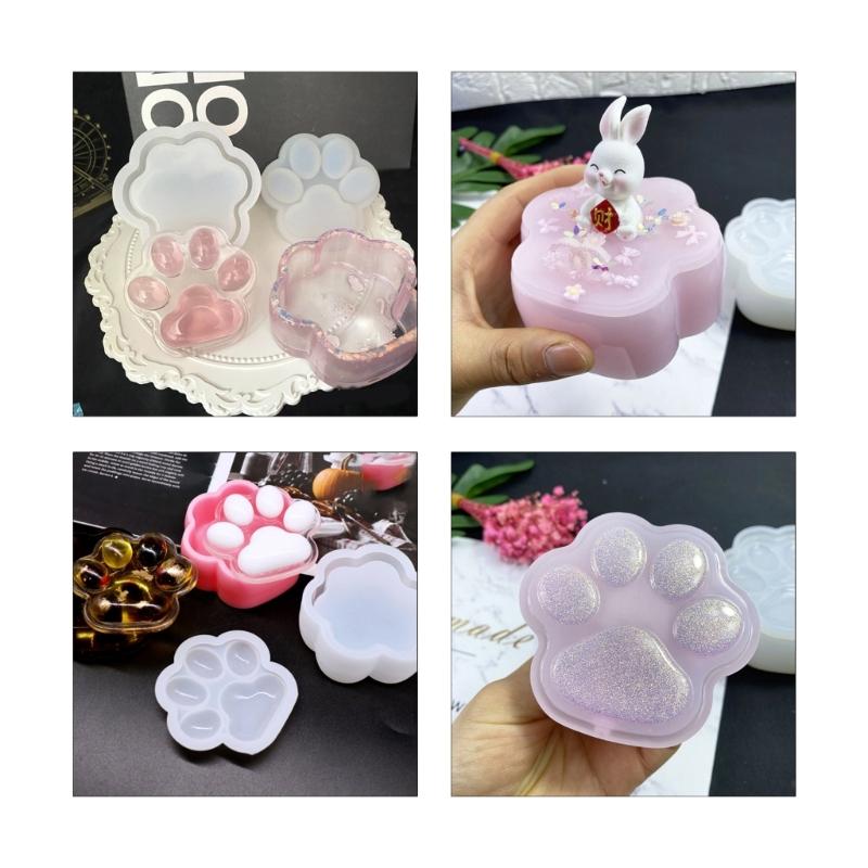 Формы для коробок из смолы с крышками, 3D банка, силиконовая форма, контейнер для хранения безделушек, форма для литья смолы, украшение дома