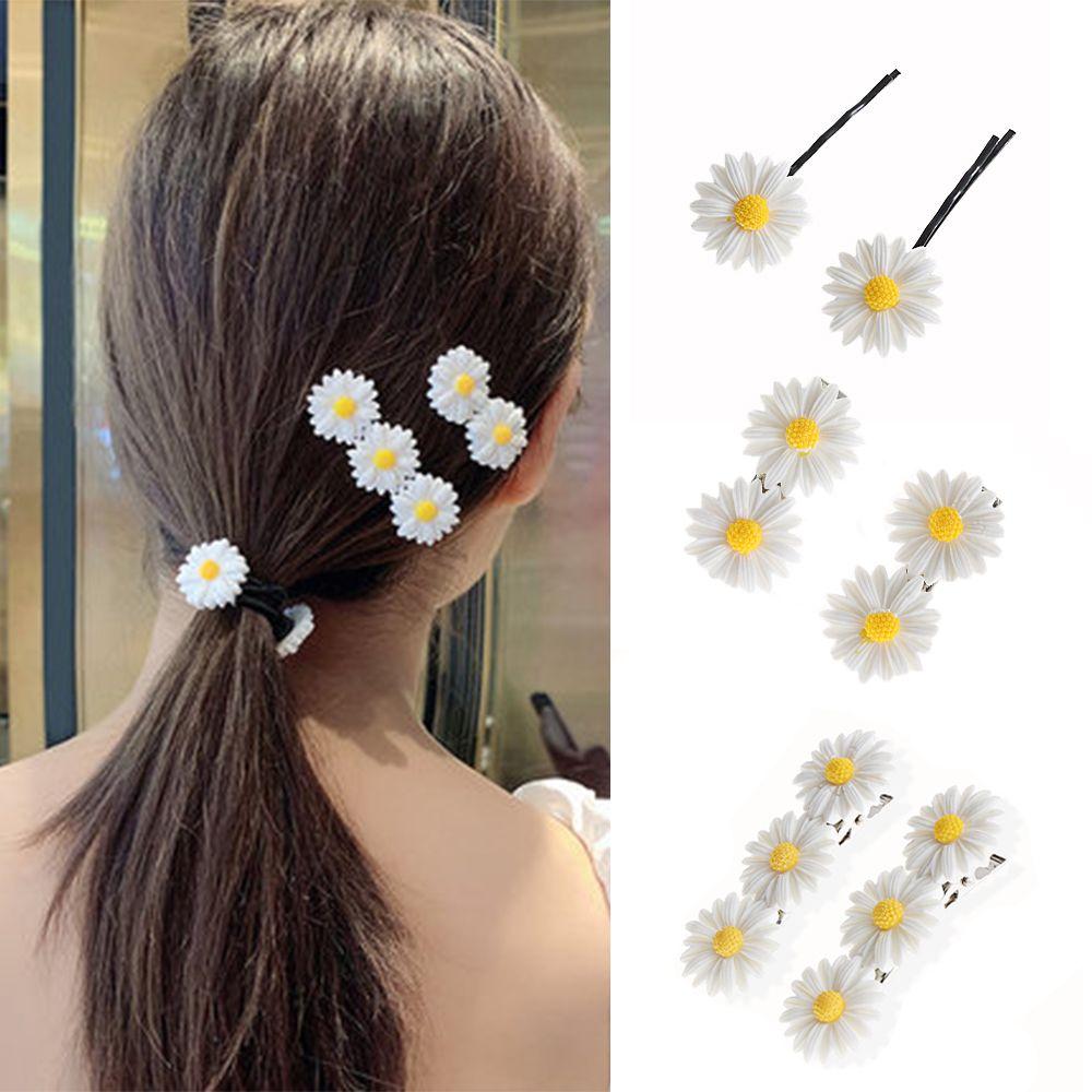 Mini Sweet Flower Daisy Women White Barrettes Flower Clip Hairpins Hair Clips